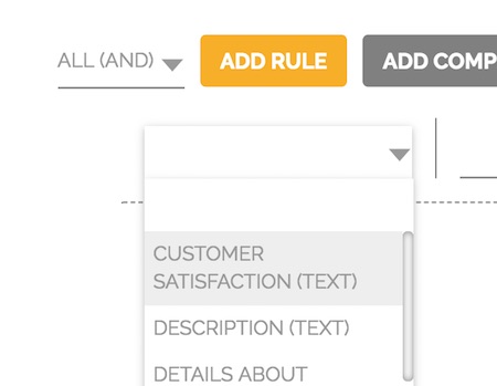 Select field for business rule