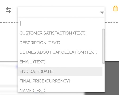 Field for comparison on a business rule