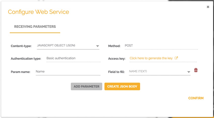 Configure web service connector