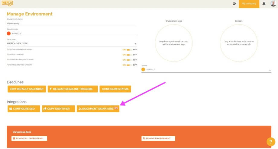 Configure DocuSign integration