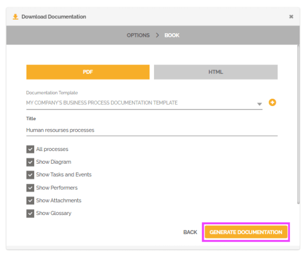 Export a process book